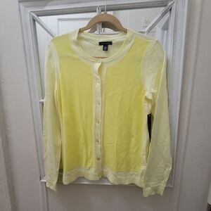 Tommy Hilfiger Butter Yellow Cardigan NWT Preppy Schoolgirl Cottagecore